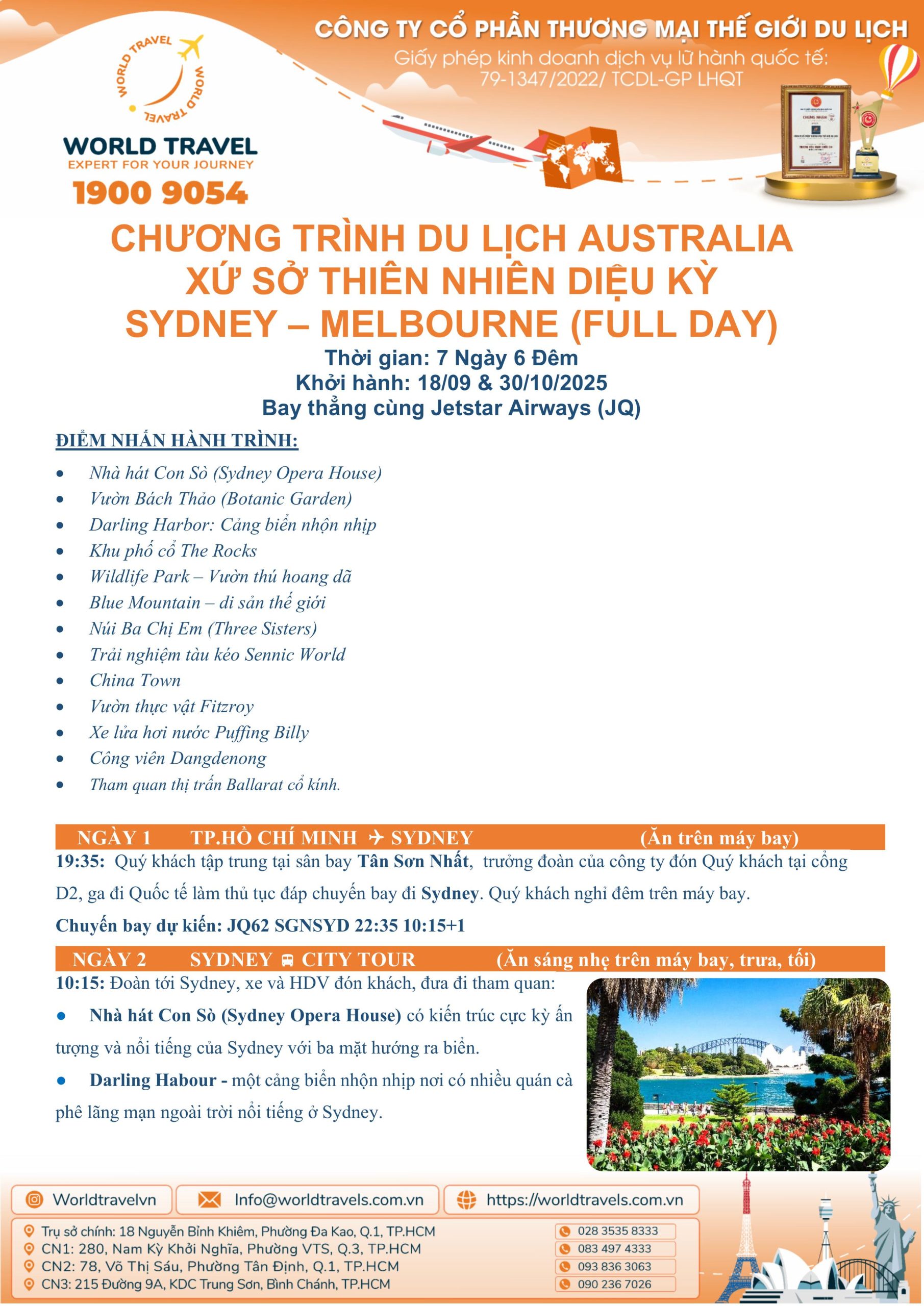 CHƯƠNG TRÌNH TOUR ÚC